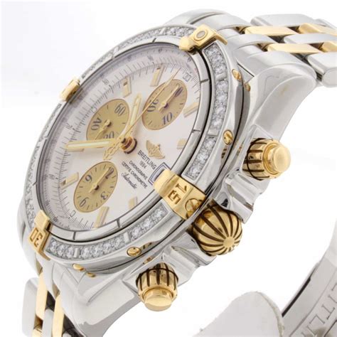 breitling chronomat automatic with diamonds|Breitling two tone chronometre automatic.